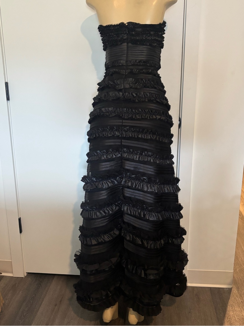 BCBGMaxAzria Black Strapless Ruffled Gown - Picture 5 of 5